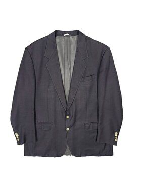 Vintage Hyde Park Blazer Wool Sport Coat Navy Blue Canada 46L